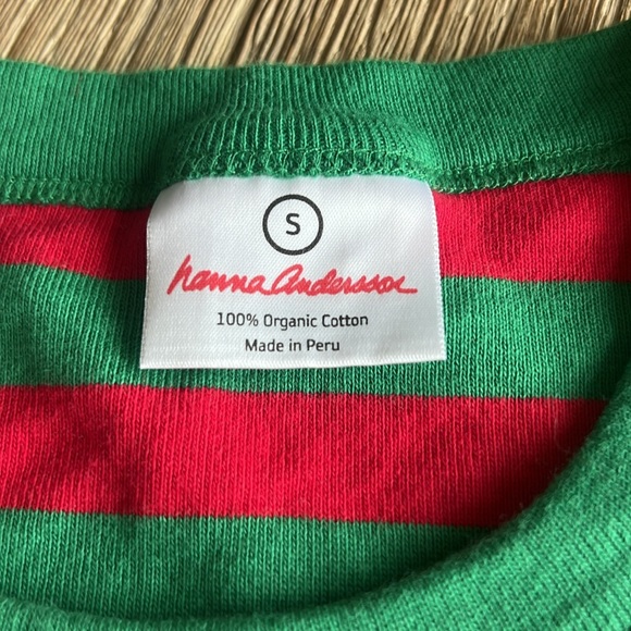 WMNS HANNA ANDERSSON HOLIDAYS STRIPED PAJAMAS PAJAMA SET red green white stripe - Picture 5 of 7